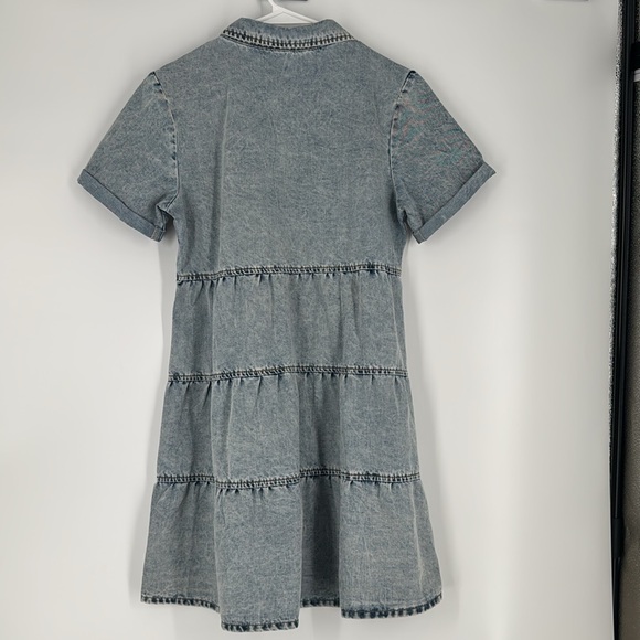 NWOT Denim Short Sleeve Button Down Dress - Picture 4 of 5